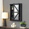 FirsTime & Co. Black Winona Barn Door Mirrored Cabinet Storage with Shelves