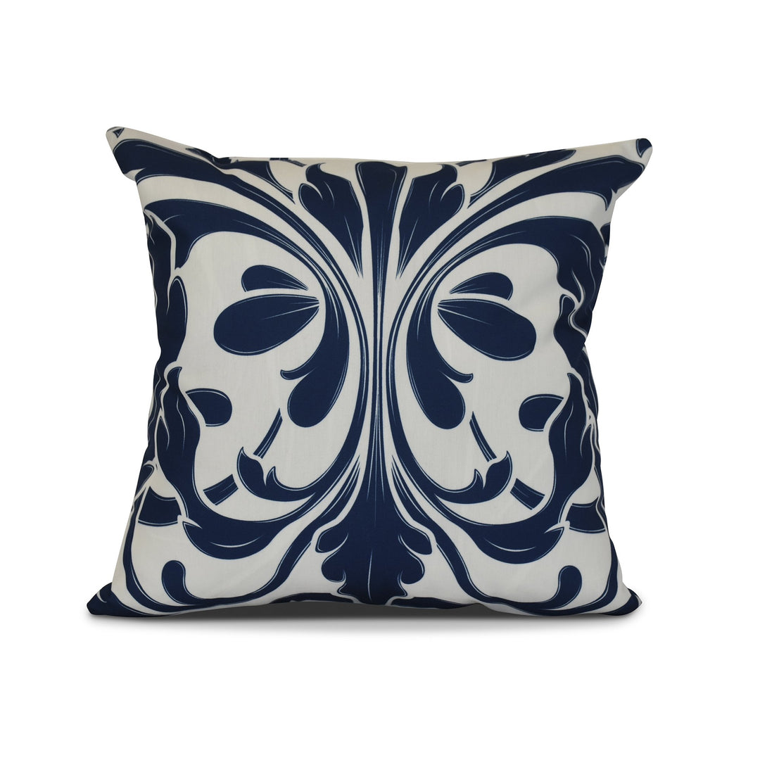 E by design British Colonial Geometric Print Pillow 16 x 16 Blue 16" x 16" - Blue