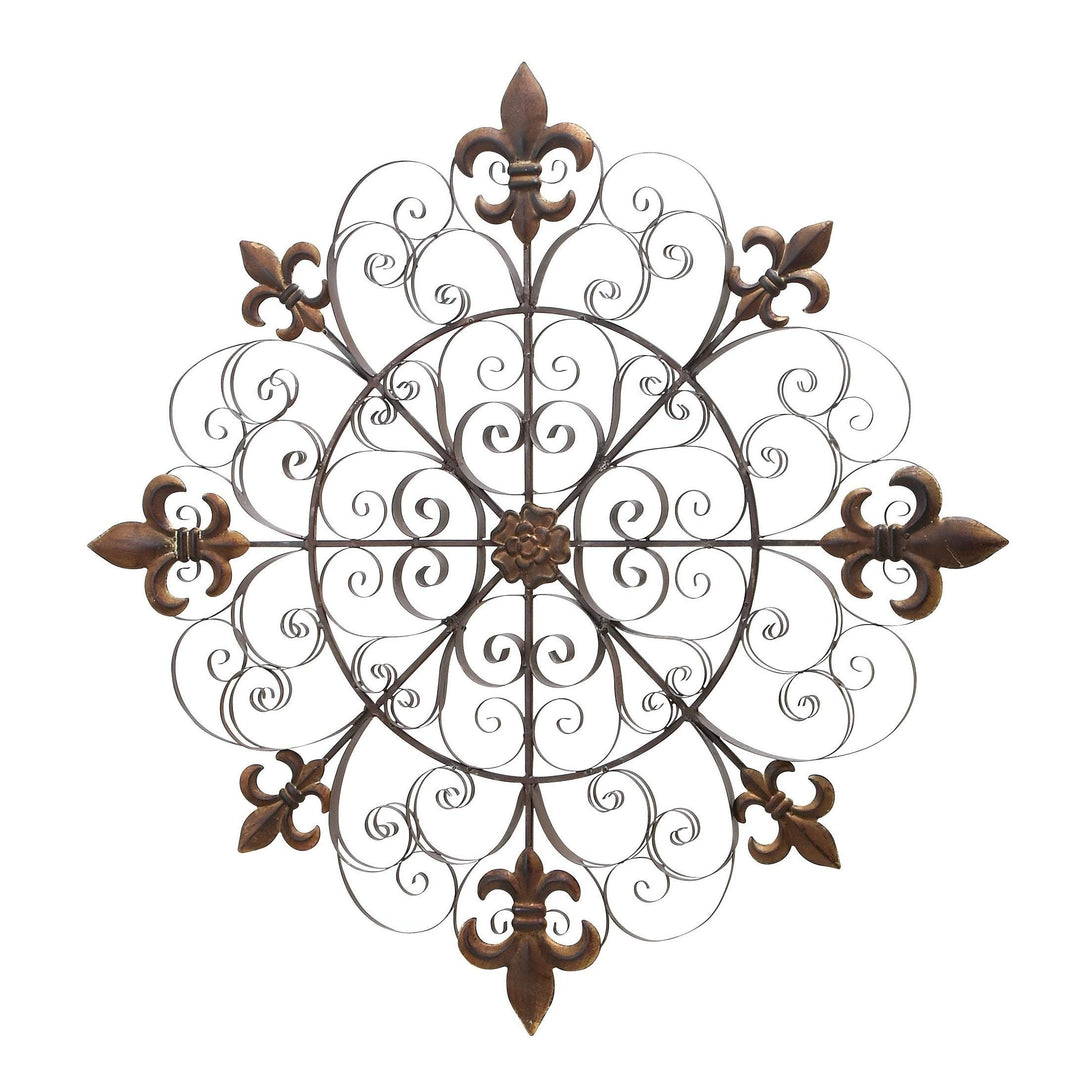 Metal Wall Decor Brown Traditional