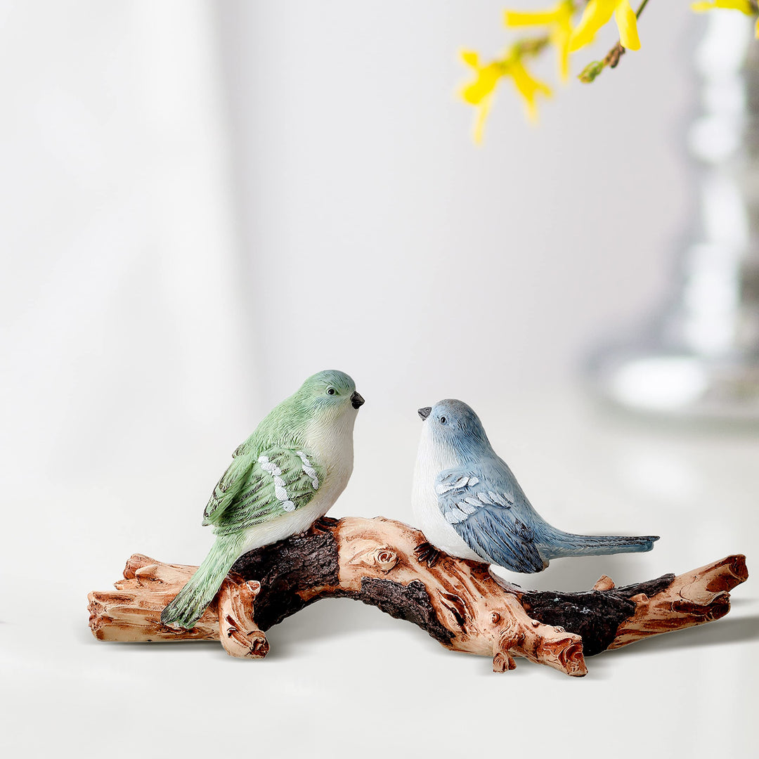 Regency International Resin Bird Couple on Branch 5.5 Inches Figurine Tabletop