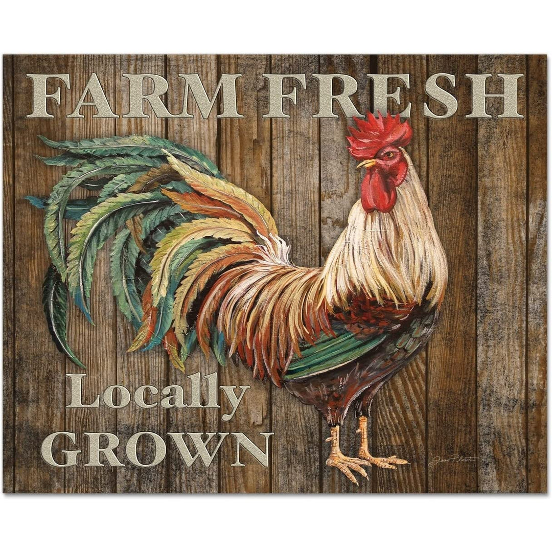 Farm Fresh Rooster 3mm Heat Tempered Glass Cutting Board 15" X 12" Made in The