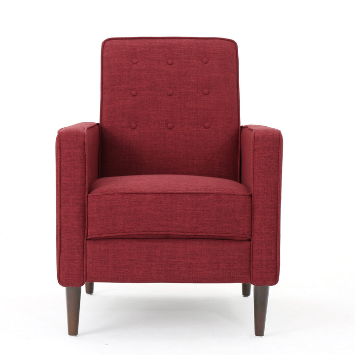 Christopher Knight Home GDFStudio Mason Mid-Century Modern Tuft Back Recliner red + dark espresso