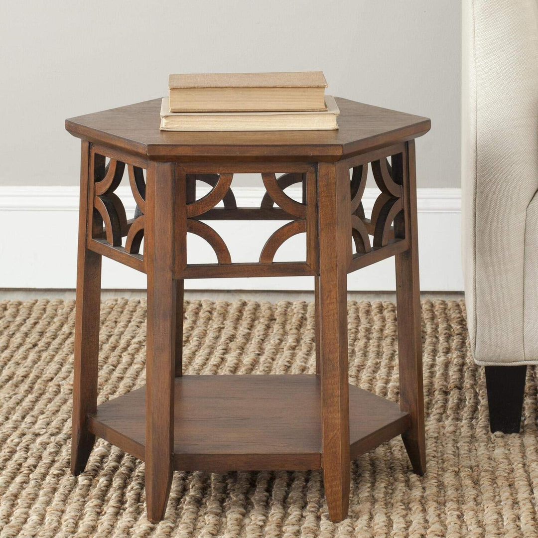 Safavieh American Homes Collection Connor Light Brown Hexagon End Table