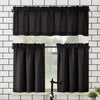 No. 918 Martine Microfiber Semi-Sheer Rod Pocket Kitchen Curtain Valance and 54" x 24" - Black