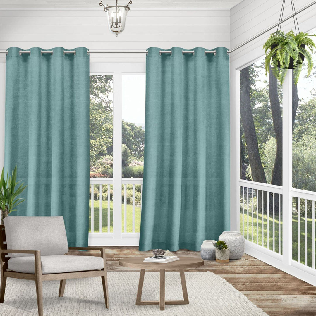 Exclusive Home Miami Semi-Sheer Textured Indoor/Outdoor Grommet Top Curtain