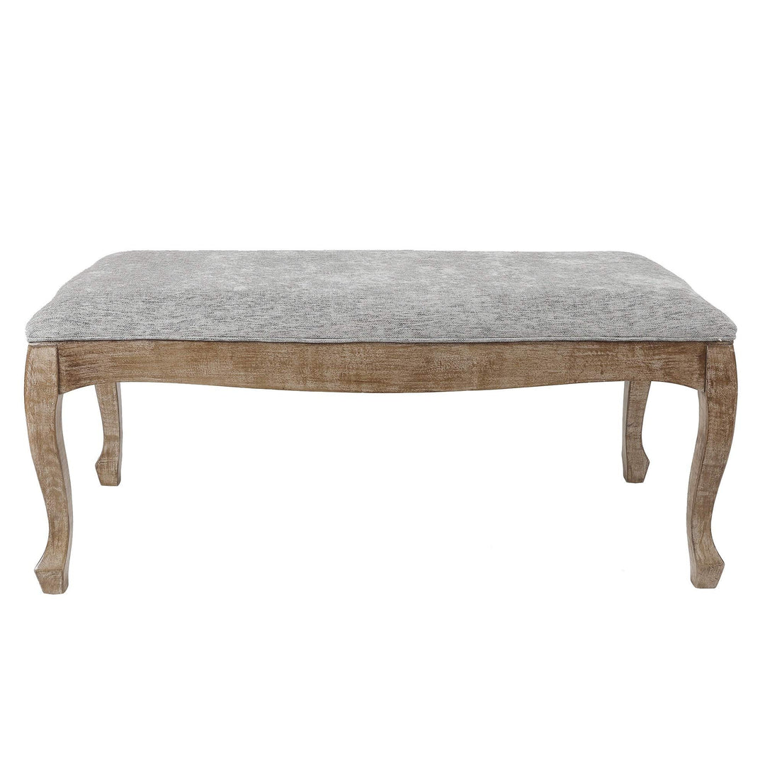 Upholstered Gray Linen Entryway and Bedroom Bench Grey Solid Modern Contemporary