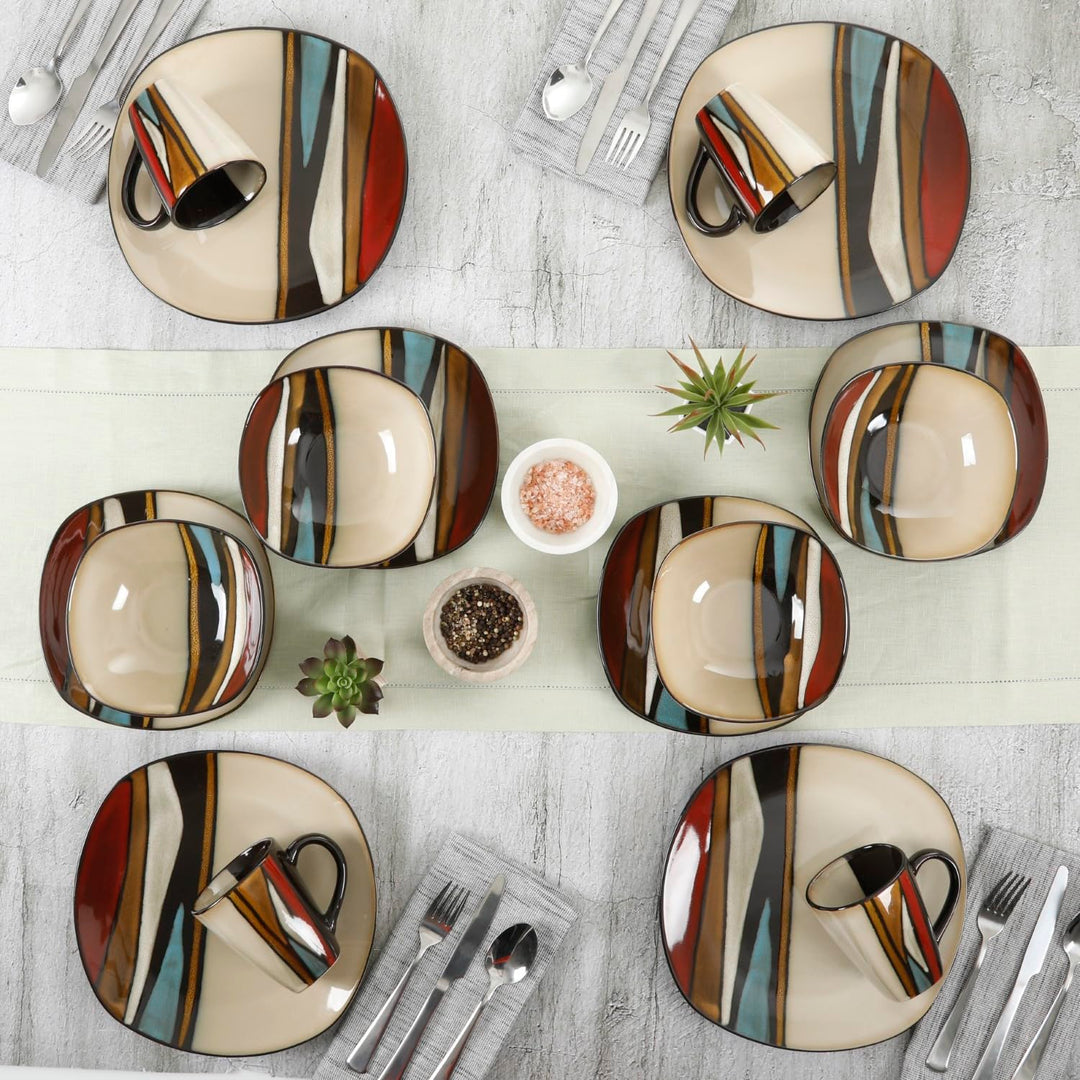 Gibson Elite Althea 16 Piece Reactive Glaze Dinnerware Multicolor - Service