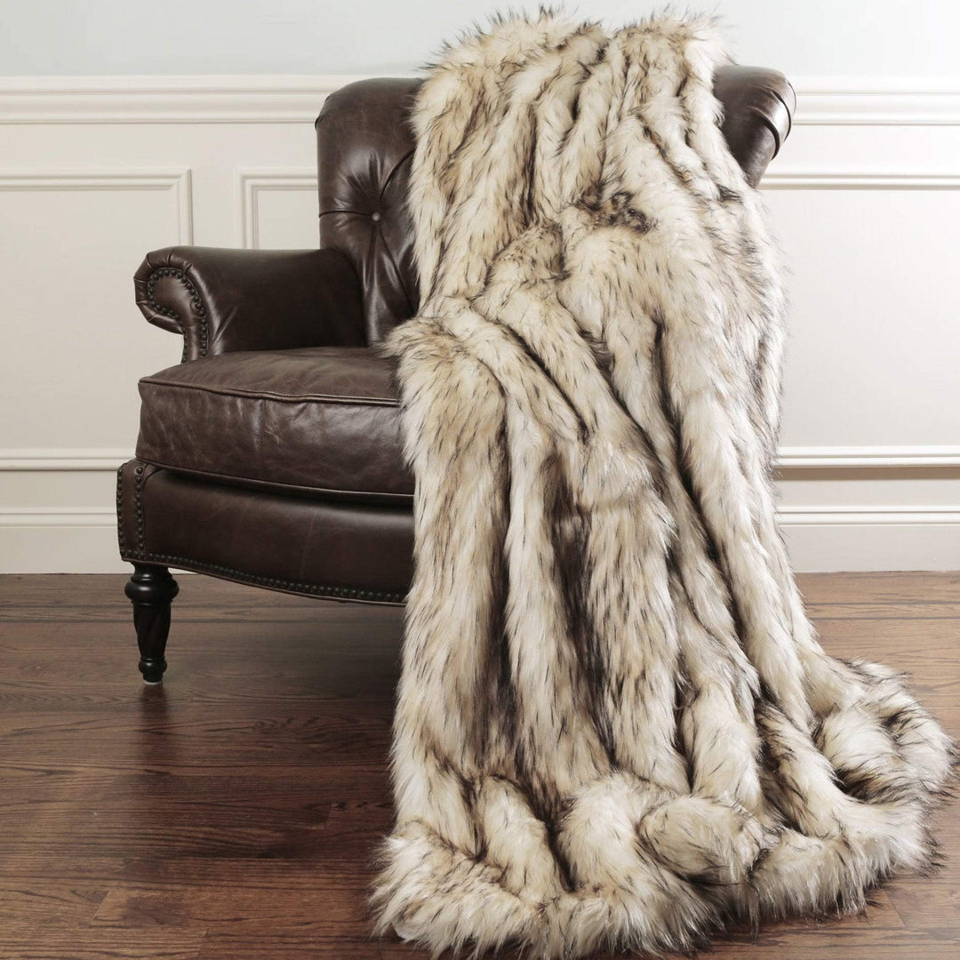 Aurora Home Faux Fur Throw Blanket by Wild Mannered Tawny Fox Faux