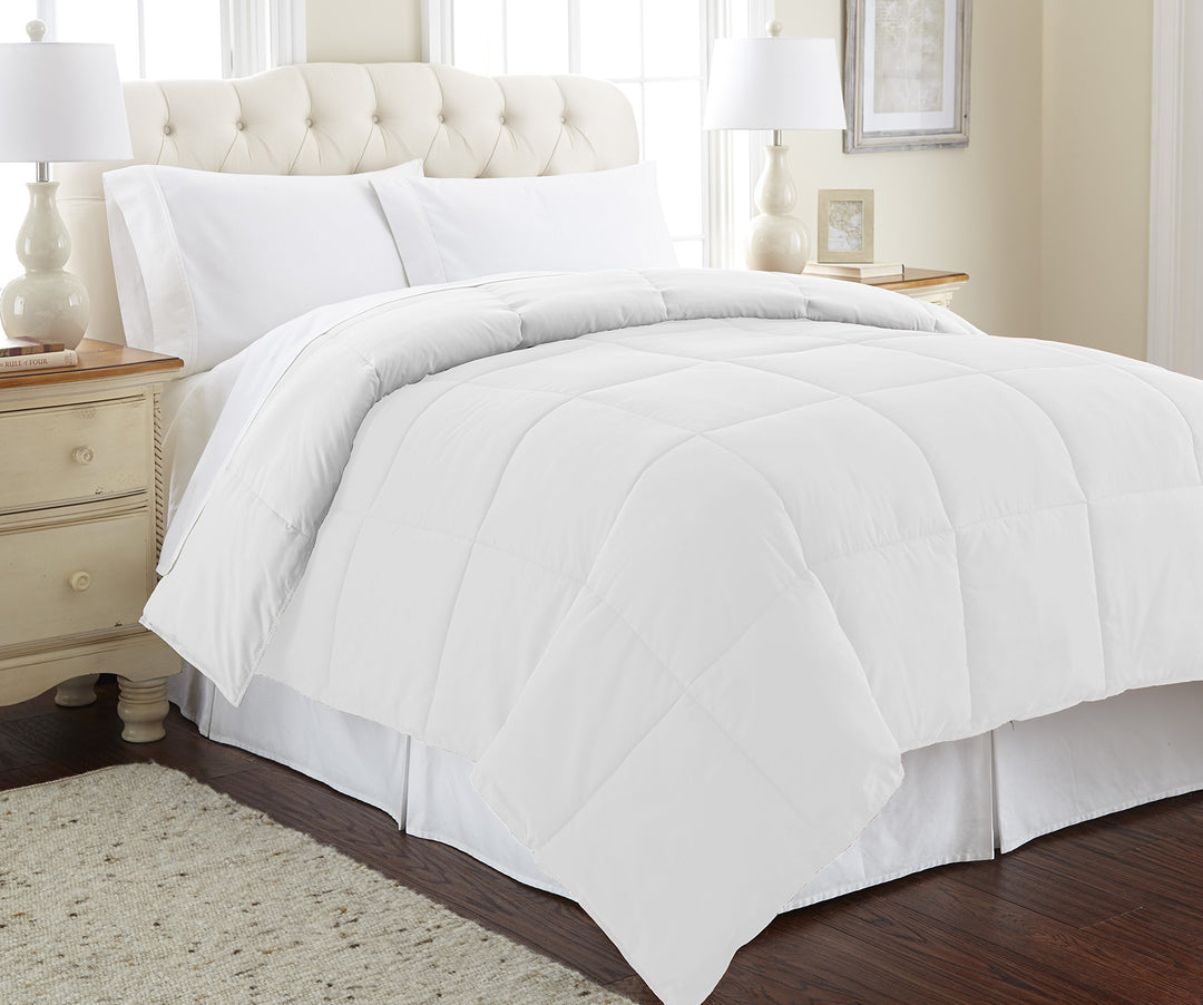 Modern Threads Down Alternative Microfiber Quilted Reversible Comforter & Twin - White/Grey