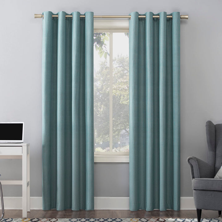 Sun Zero Columbia Thermal Insulated 100% Blackout Grommet Curtain Single Panel Mineral - 50x63