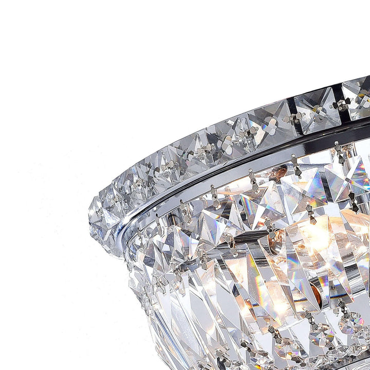 The Lighting Store Elisa Chrome Crystal Basket Flush Mount Chandelier