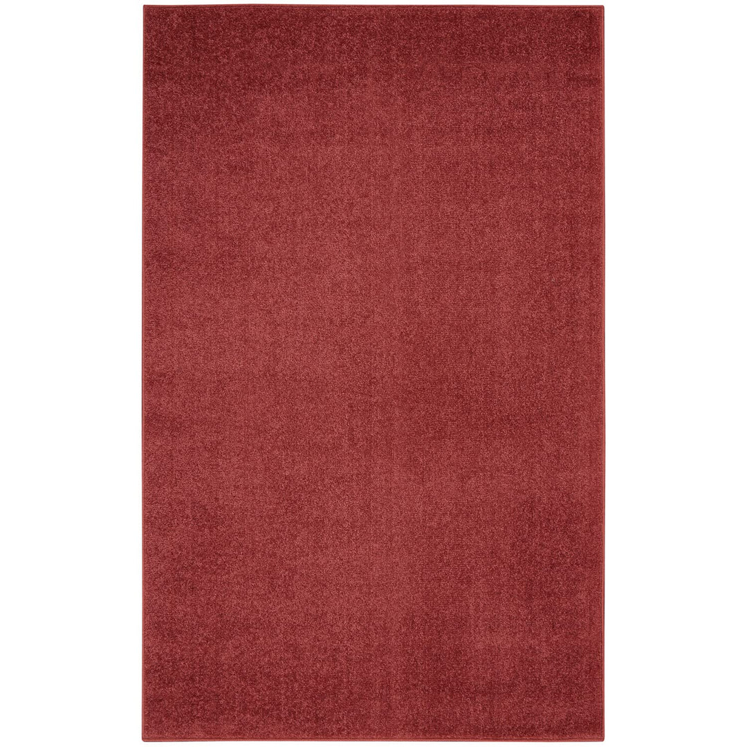 Nourison Essentials Indoor/Outdoor Brick Red 3' x 5' Area Rug Easy Cleaning 3' x 5' - Red