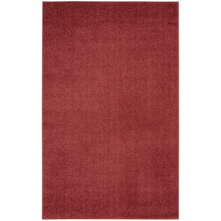 Nourison Essentials Indoor/Outdoor Brick Red 3' x 5' Area Rug Easy Cleaning 3' x 5' - Red