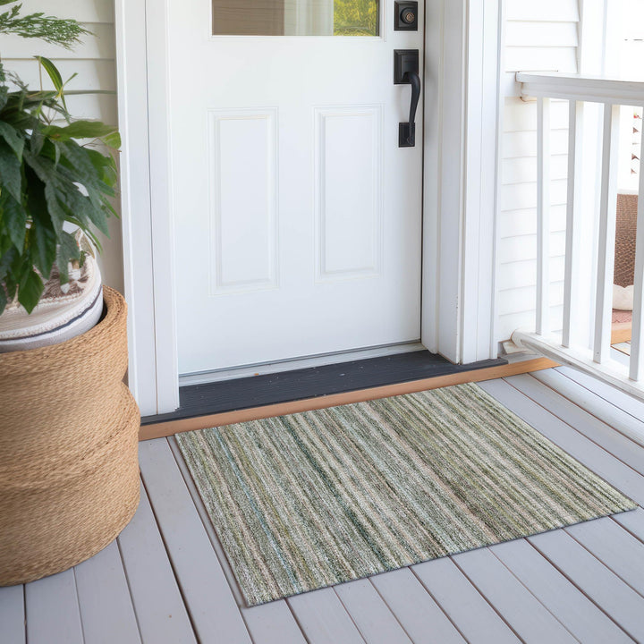 Machine Washable Indoor/ Outdoor Chantille Stripes Rug