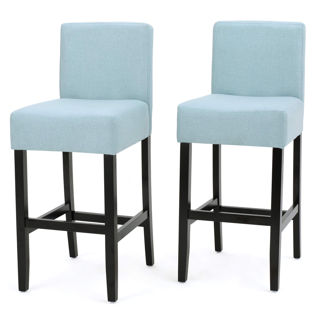 Christopher Knight Home Lopez Fabric Barstools 2-Pcs Set Light Blue