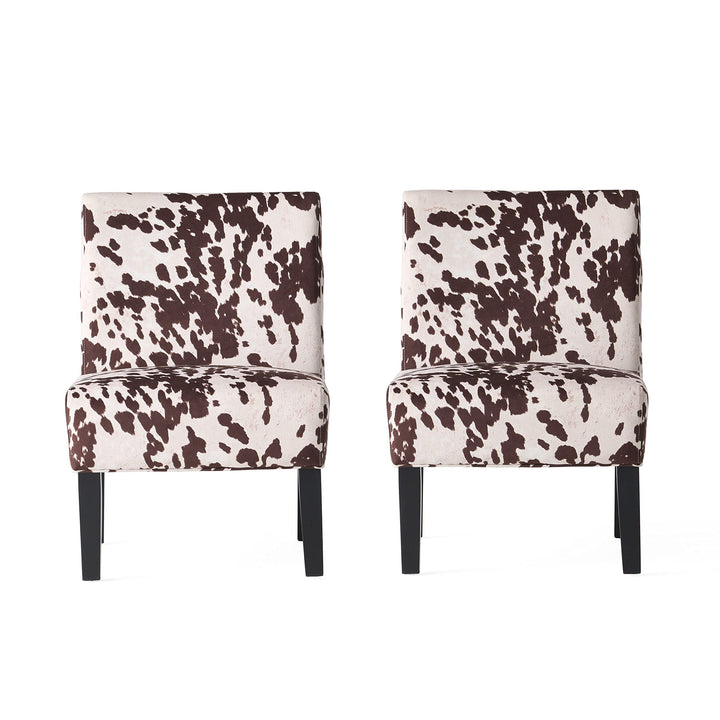 Christopher Knight Home Kassi Fabric Accent Chairs 2-Pcs Set Milk Cow