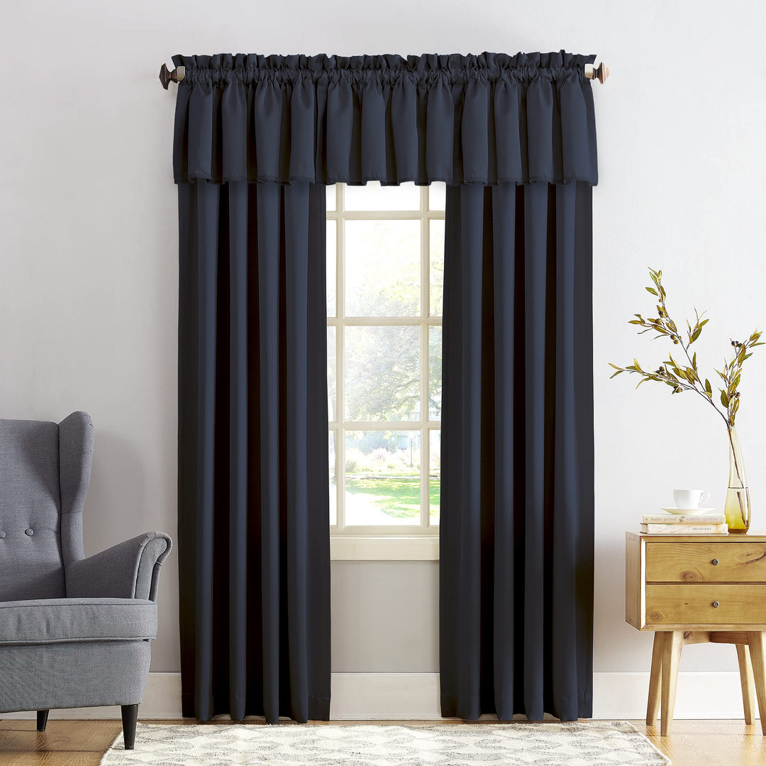 Porch & Den Inez Room Darkening Window Curtain Panel and Valance, Single Panel