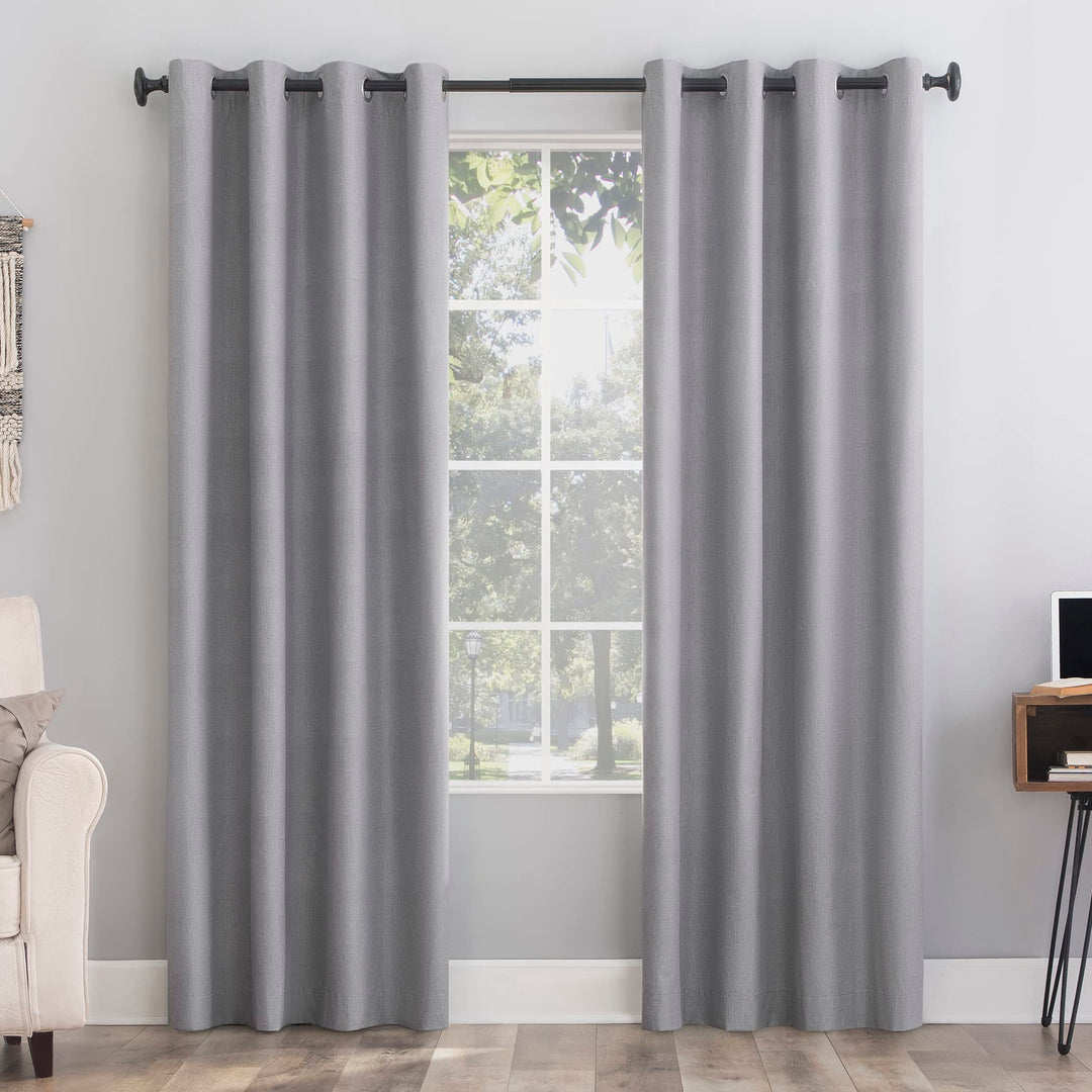 Sun Zero Columbia Thermal Insulated 100% Blackout Grommet Curtain Single Panel 50x84 - Silver Gray