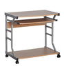 Target Marketing Systems Berkeley Mobile Desk with Pull Out Keyboard Tray and Natural/Grey