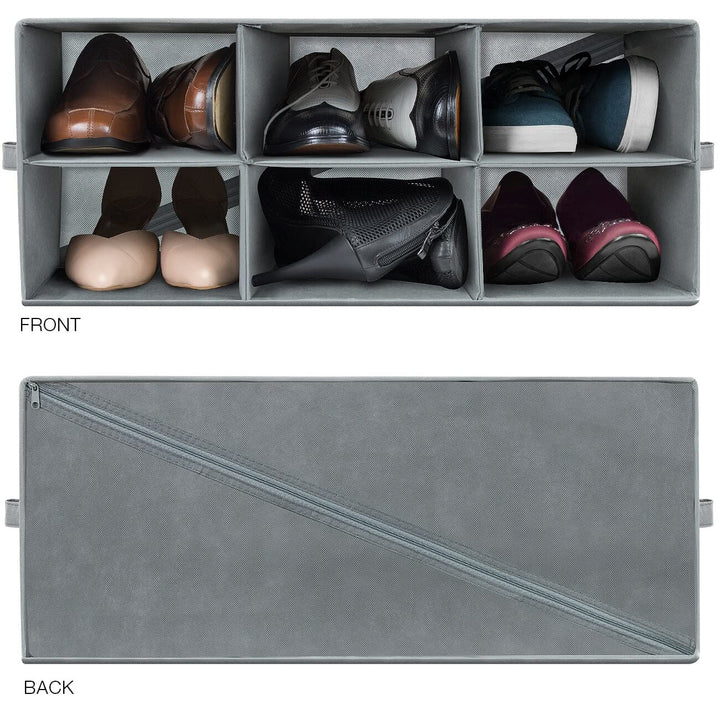 Shoe Organizer Bin 6 Section Cubby Shelves Foldable Portable Detachable Closet