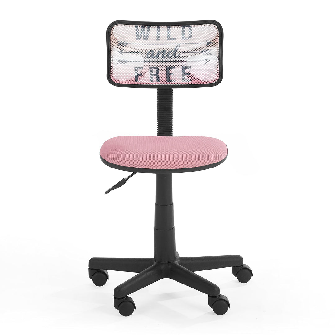 Urban Lifestyle Printed Swivel Mesh Chair Wild and Free Pink