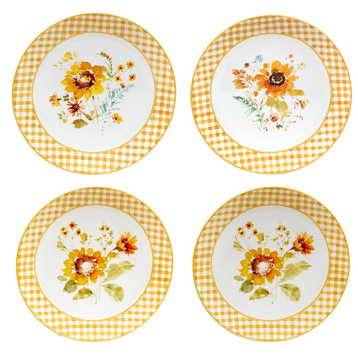 Certified International Sunflowers Forever 16 Piece Dinnerware Set Service for 4