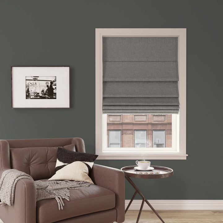 Sun Zero Preble Textured 100% Blackout Cordless Roman Shade