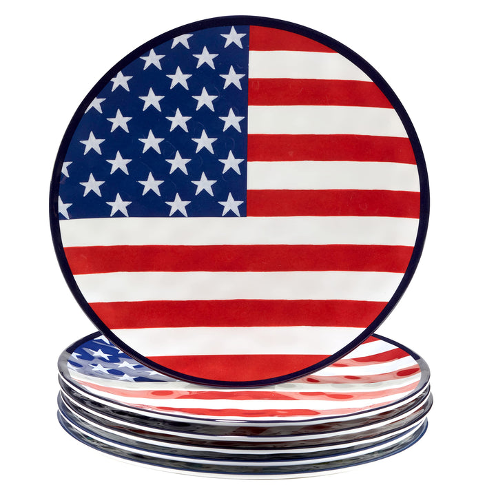 Certified International Stars & Stripes 11" Melamine Dinner Plate Set of 6