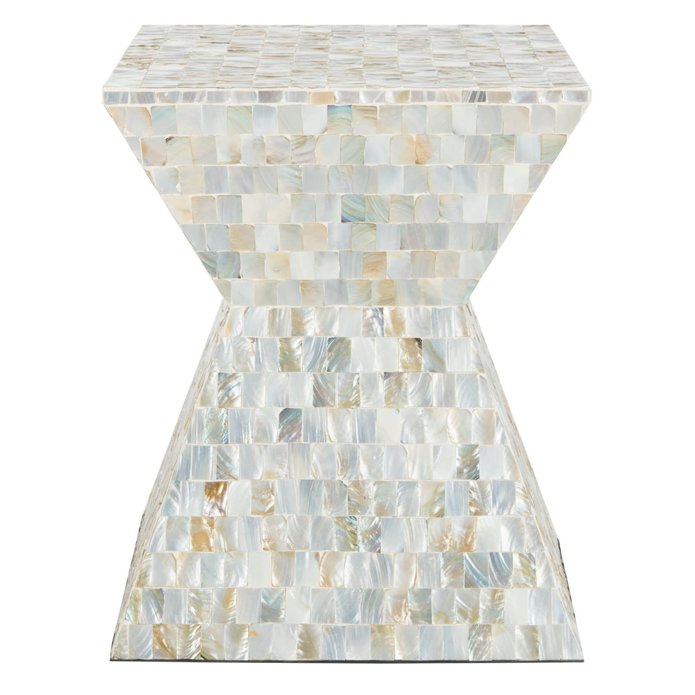 Aquamarine Multi/Blue Square Mosaic Stool 15.7"x15.7"x19.5" Multi olor Modern - Diamond Home USA