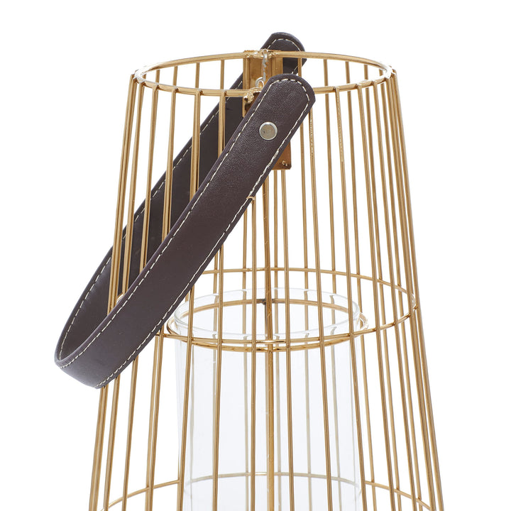 Gold Iron Contemporary Lantern (Set of 2) 8 X 16 Modern