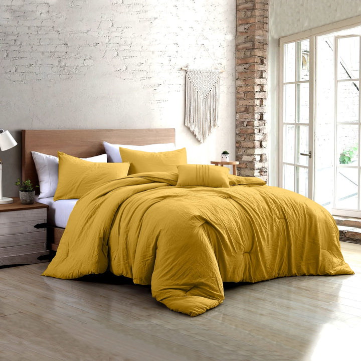 Modern Threads - Comforter Set - Down lternative Brushed Microfiber - Elegant Gold - King