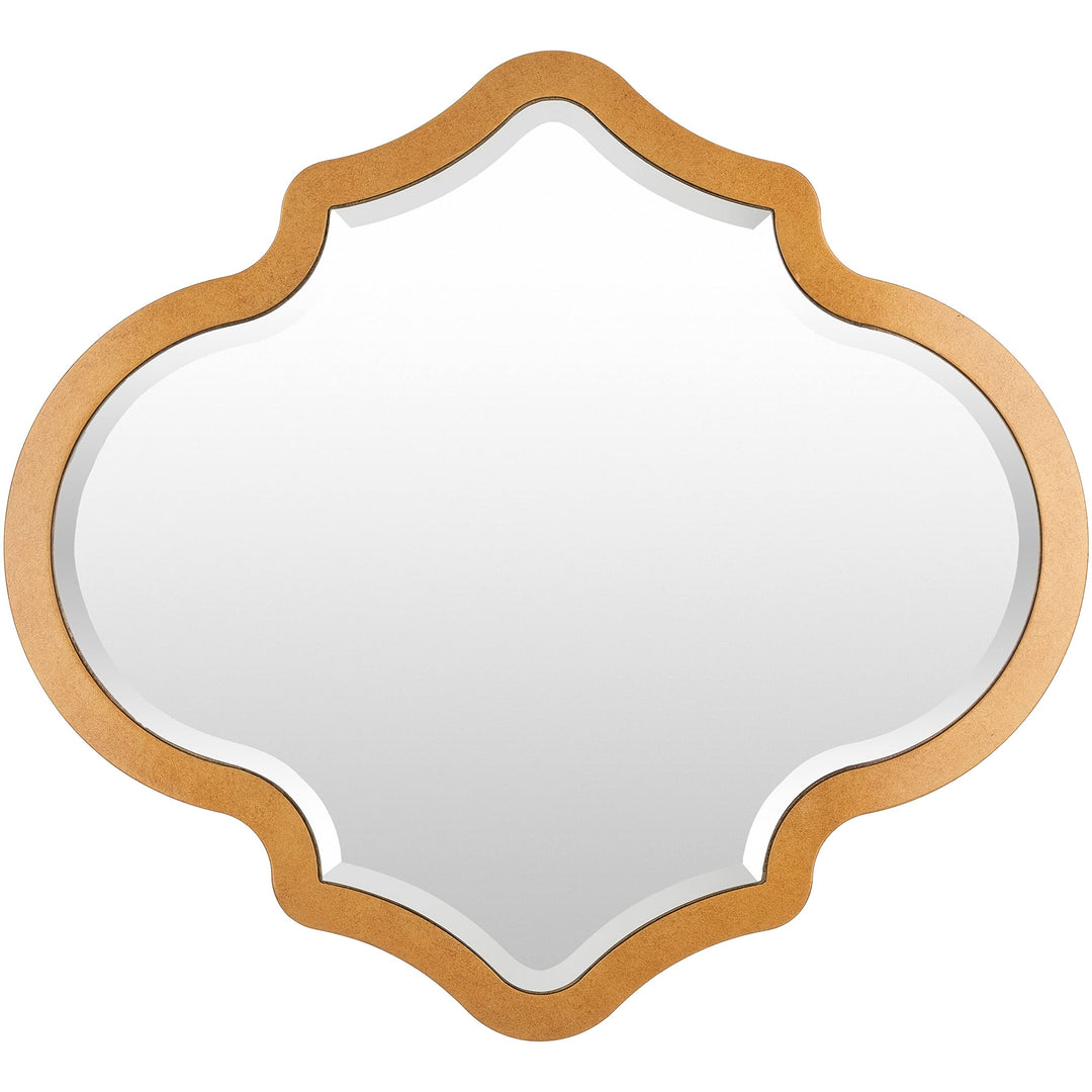 Quatrefoil Gold 28x26-inch Mirror 28" h X 26" w Preppy Traditional Beveled Glass