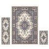 Home Dynamix Ariana Ksara Traditional Medallion 3-Piece Area Rug Set Ivory/Blue