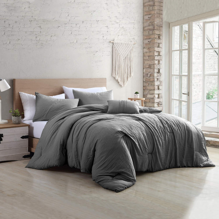 Modern Threads - Comforter Set - Down lternative Brushed Microfiber - Elegant Grey - King