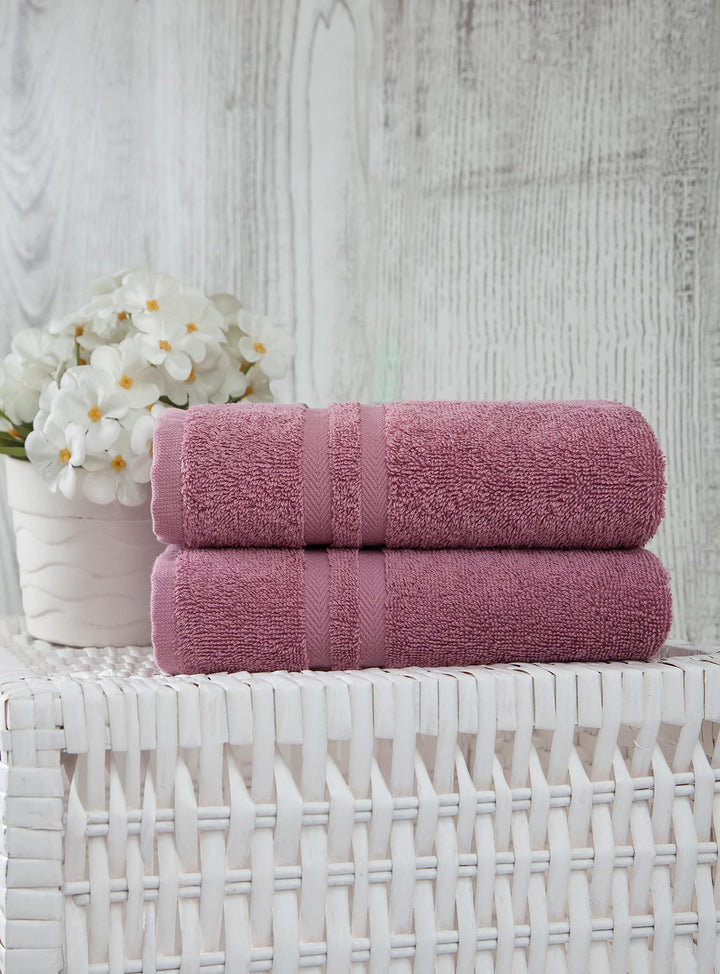 Ozan Premium Home Sienna Collection Absorbent Soft Turkish Cotton Hand Towels Dusty Rose