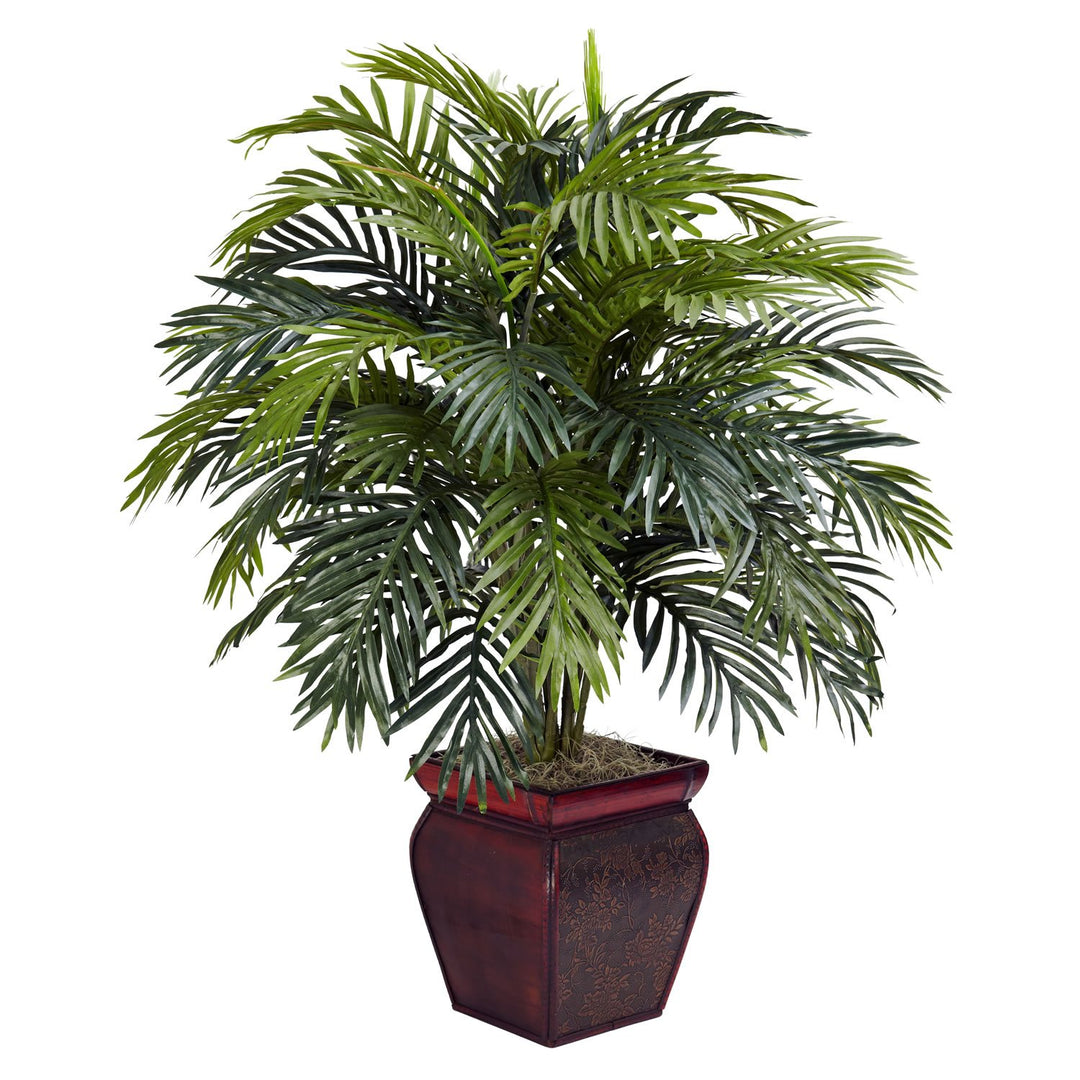 Nearly Natural Areca with Decorative Planter Silk Plant