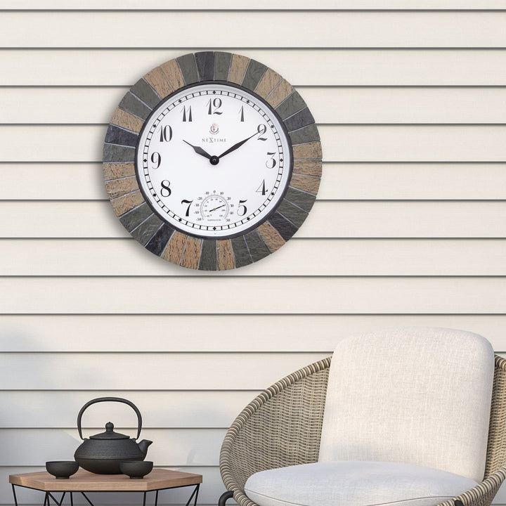 Large 17.1-inch Weatherproof Outdoor Wall Clock with Multi Color Lake House