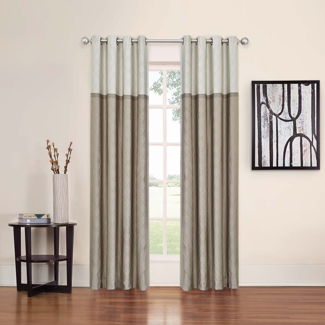 ECLIPSE Arno Modern Blackout Thermal Grommet Window Curtain for Bedroom or 52x84 - Latte