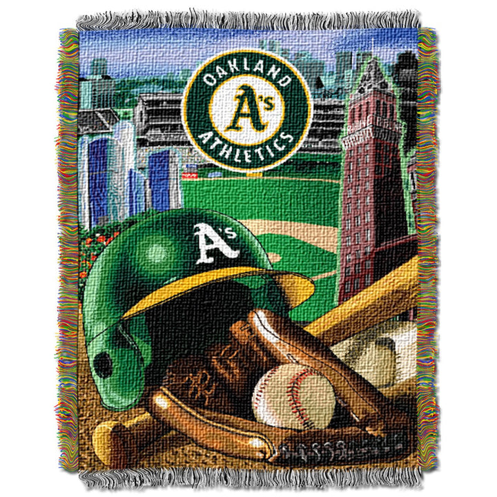 The Northwest Company MLB Oakland Athletics Woven Tapestry Throw Blanket 48" x Oakland Athletics - Victorian