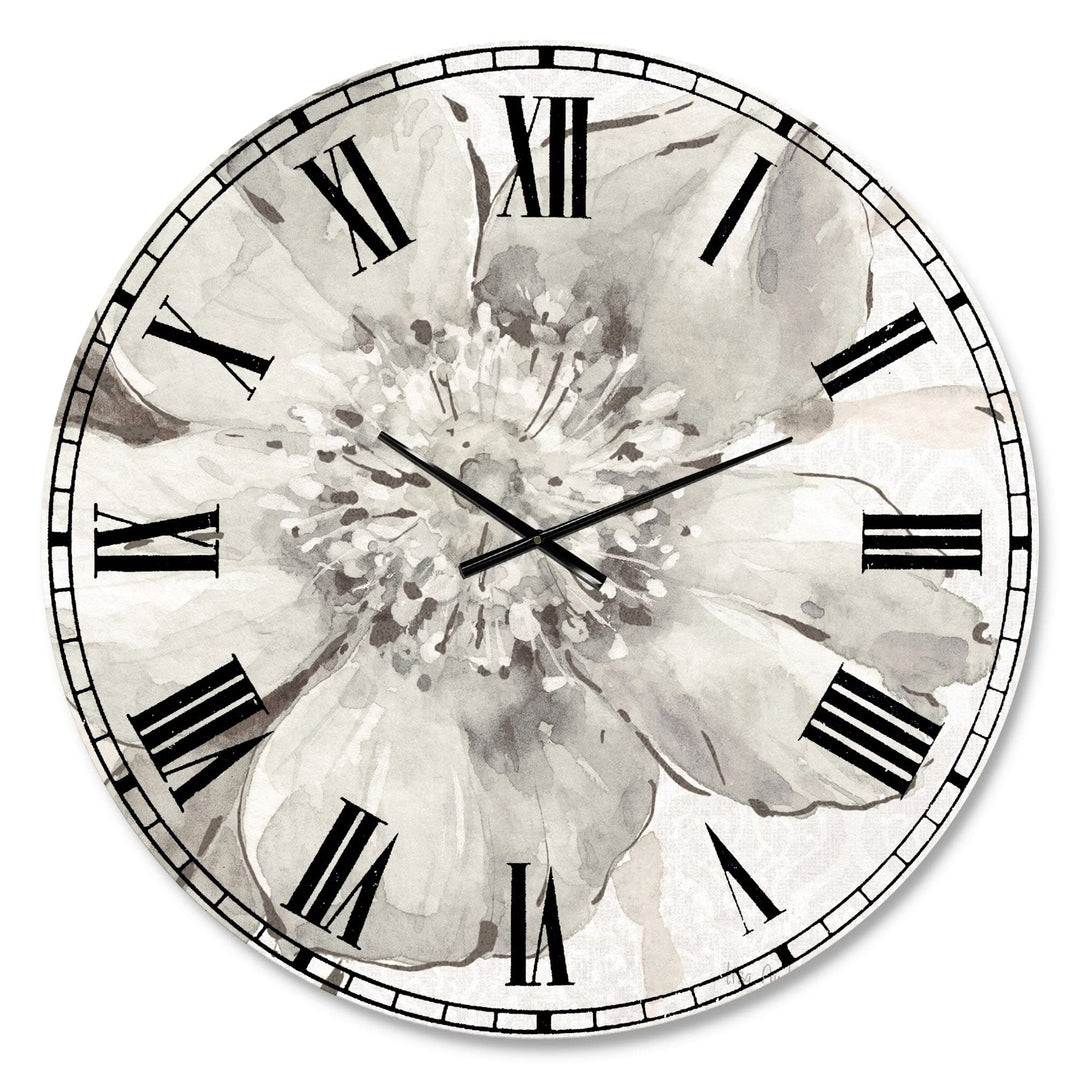 Desgn Art Desgnart 'Indgold Grey Peones III' Farmhouse Large Wall Clock 23