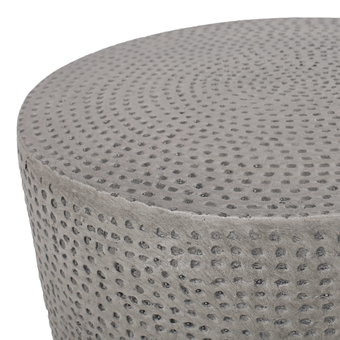 Outdoor Lightweight Concrete Side Table Grey Modern Contemporary Round Water