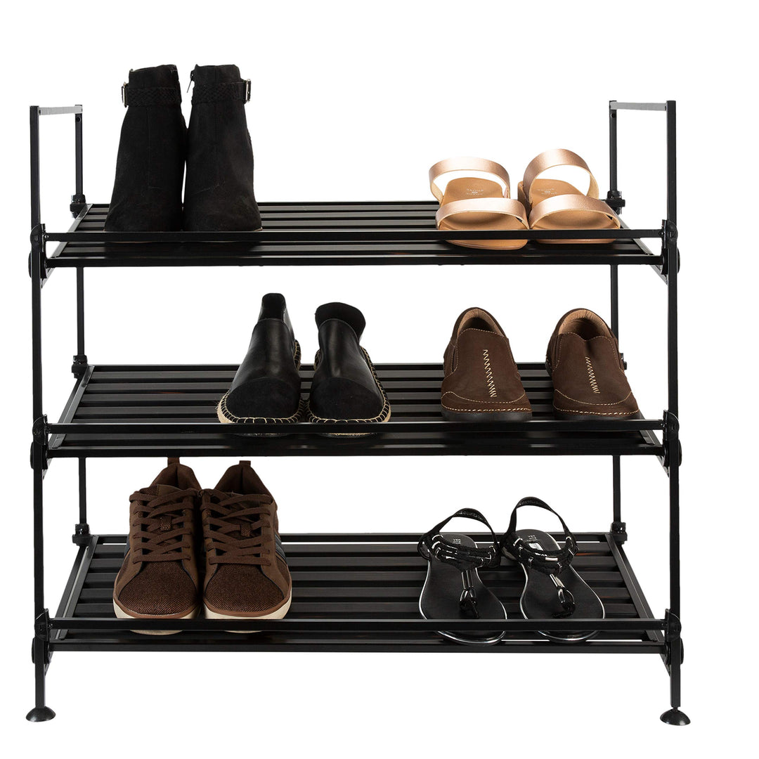 Organize It All 3 Tier Shoe Rack|Dimensions: 12.36" D x 26.26" W x 25.2"