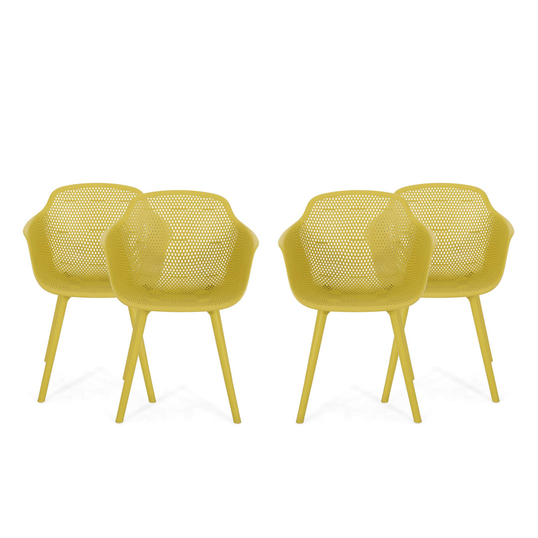 Christopher Knight Home Davina Outdoor Dining Chair (Set of 4) Yellow