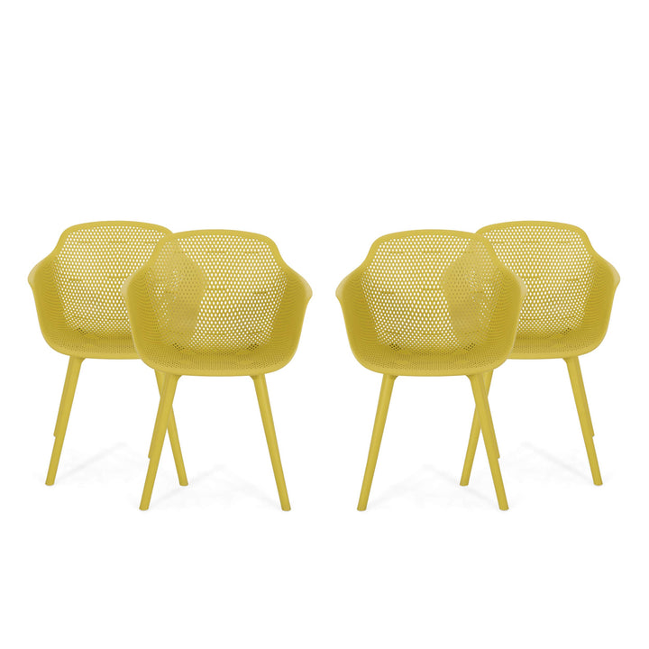 Christopher Knight Home Davina Outdoor Dining Chair (Set of 4) Yellow