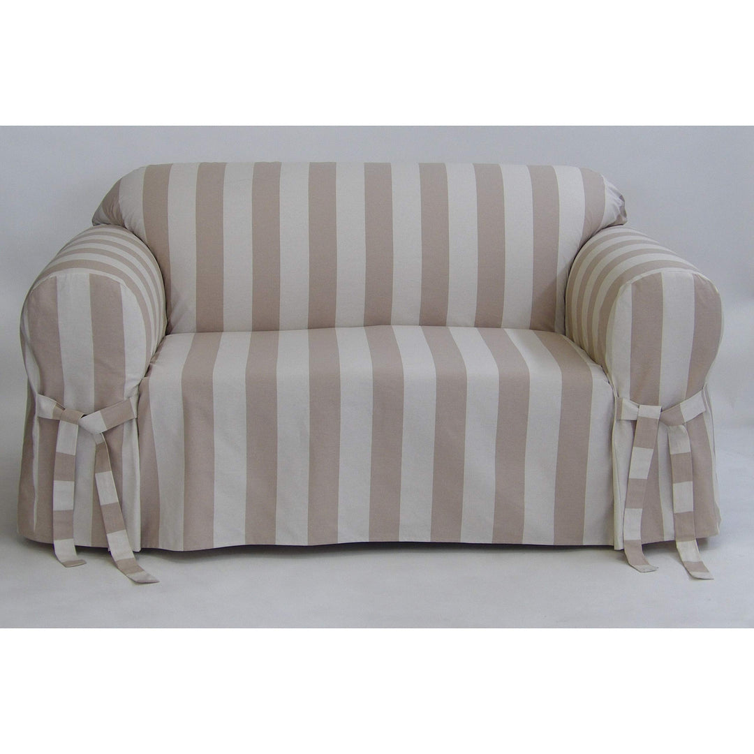 Classic Slipcovers Cabana Stripe One Piece Sofa Slipcover and Stripe