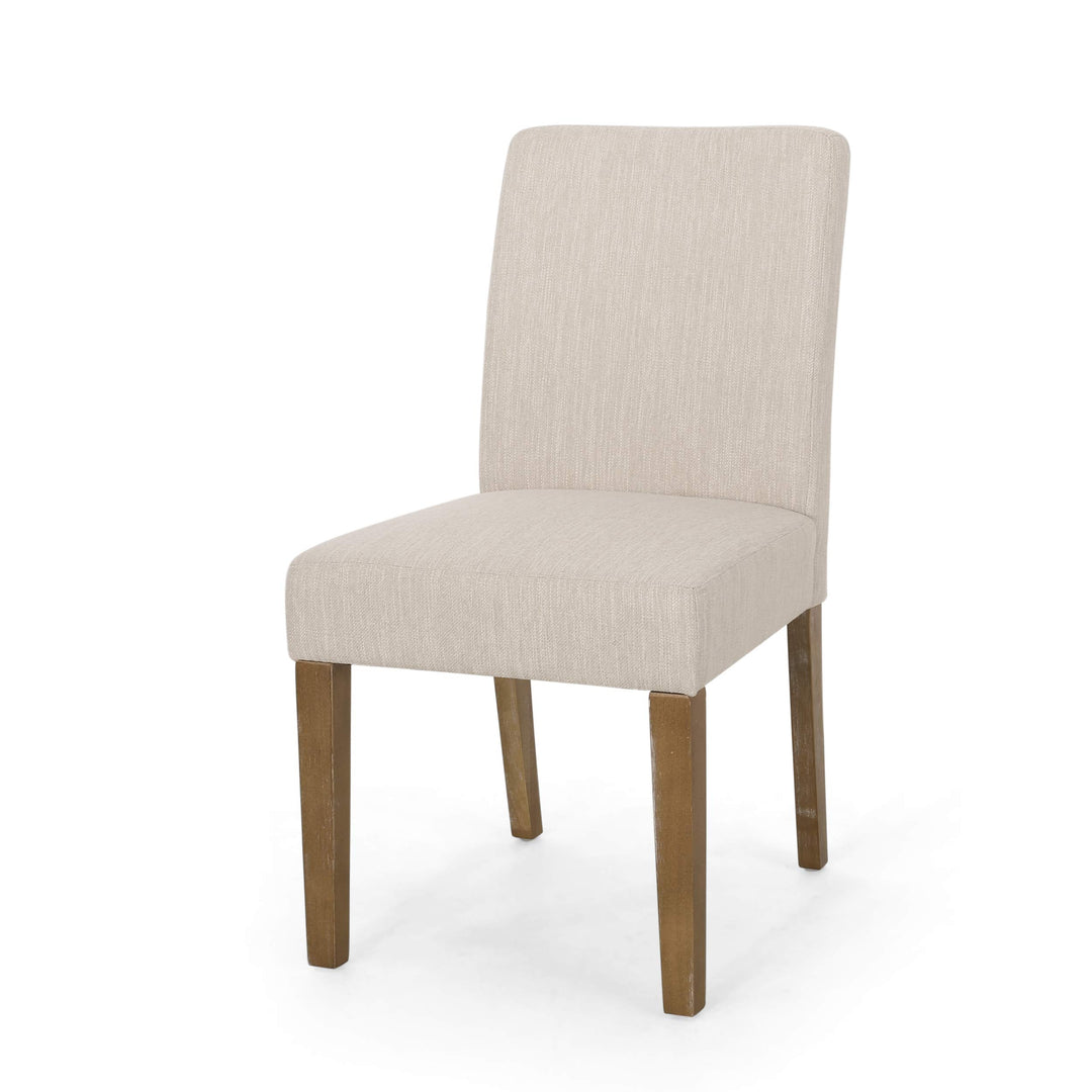 Christopher Knight Home Kuna Contemporary Upholstered Dining Chair (Set of 2) Beige + Weathered