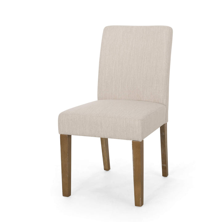 Christopher Knight Home Kuna Contemporary Upholstered Dining Chair (Set of 2) Beige + Weathered