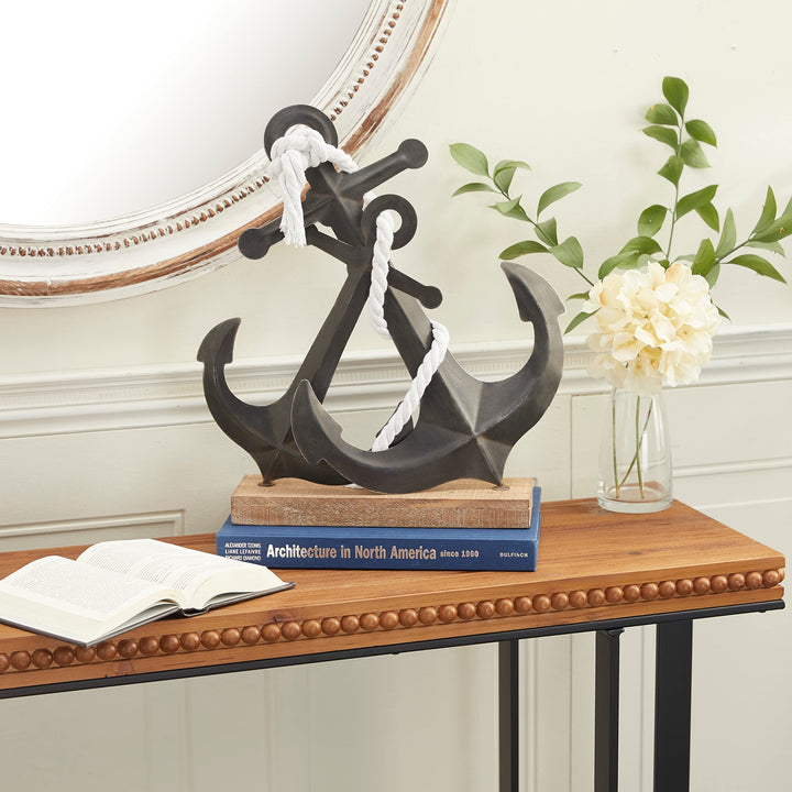 Black Iron Traditional Sculpture Anchor 16 X 15 5