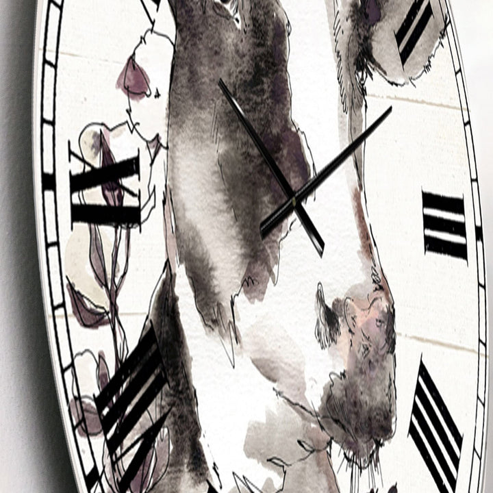 Design Art Designart 'Cow Portrait Country Life' Wildlife Large Wall Clock 23