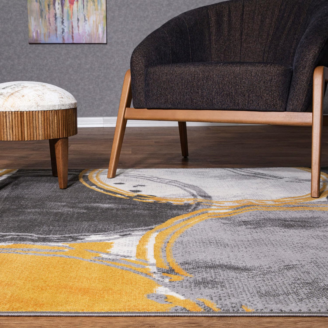 Rugshop Contemporary Modern Circles Area Rug